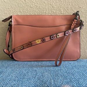 COACH • PEACHY CROSSBODY BAG W/ FLOWER STUDDED STRAP